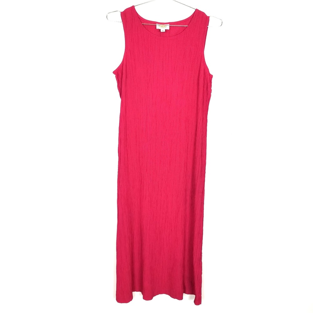 Talbots Women Gauze Maxi Dress‎ Sz 18 Pink Sleeveless Summer Boho